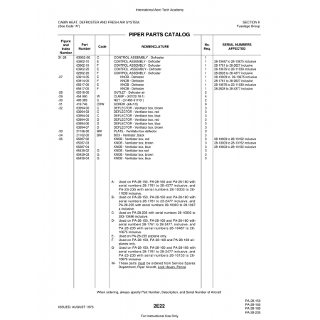Aviation Part (63902-20) — Piper PA-28 Cherokee