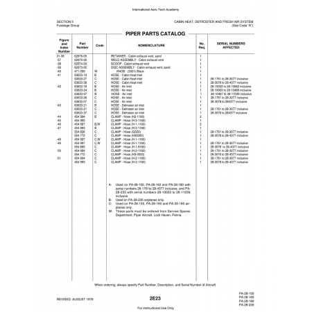 Aviation Part (63633-38) — Piper PA-28 Cherokee Aviation Part (63633-38) — Piper PA-28 Cherokee