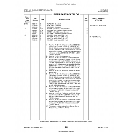 Aviation Part (63026-00) — Piper PA-28 Cherokee Aviation Part (63026-00) — Piper PA-28 Cherokee
