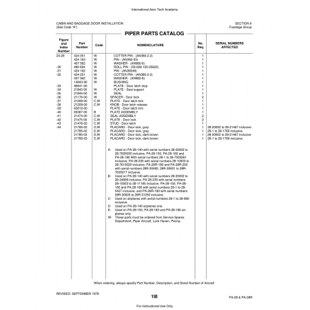 Aviation Part (21474-00) — Piper PA-28 Cherokee Aviation Part (21474-00) — Piper PA-28 Cherokee