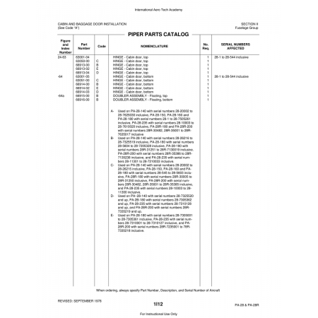 Aviation Part (66915-00) — Piper PA-28 Cherokee