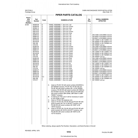 Aviation Part (65308-09) — Piper PA-28 Cherokee Aviation Part (65308-09) — Piper PA-28 Cherokee