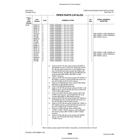 Aviation Part (67305-10) — Piper PA-28 Cherokee Aviation Part (67305-10) — Piper PA-28 Cherokee