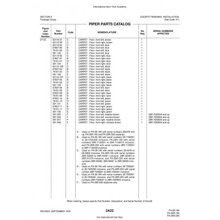 Aviation Part (76161-09) — Piper PA-28 Cherokee Aviation Part (76161-09) — Piper PA-28 Cherokee