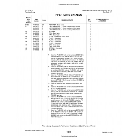 Aviation Part (63042-00) — Piper PA-28 Cherokee Aviation Part (63042-00) — Piper PA-28 Cherokee