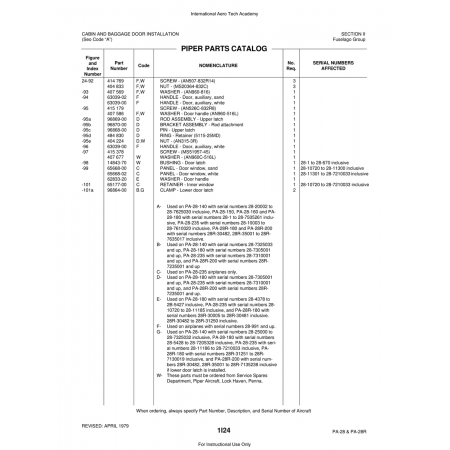 Aviation Part (14843-70) — Piper PA-28 Cherokee Aviation Part (14843-70) — Piper PA-28 Cherokee