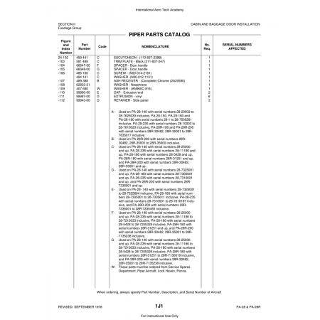 Aviation Part (24-102) — Piper PA-28 Cherokee Aviation Part (24-102) — Piper PA-28 Cherokee