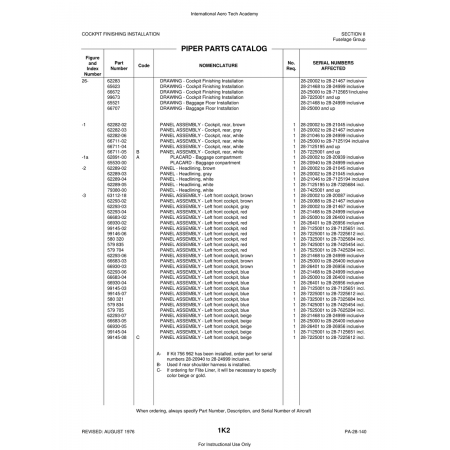 Aviation Part (62282-03) — Piper PA-28 Cherokee Aviation Part (62282-03) — Piper PA-28 Cherokee