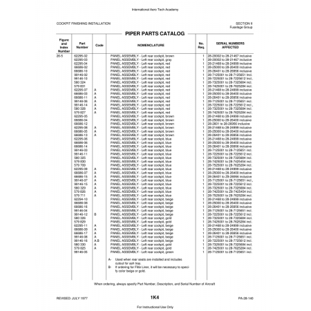 Aviation Part (66686-07) — Piper PA-28 Cherokee Aviation Part (66686-07) — Piper PA-28 Cherokee