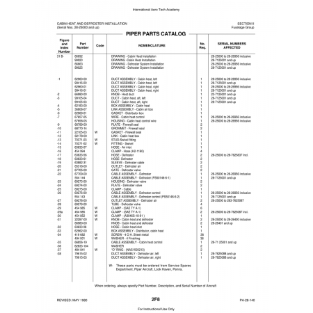 Aviation Part (69276-00) — Piper PA-28 Cherokee Aviation Part (69276-00) — Piper PA-28 Cherokee