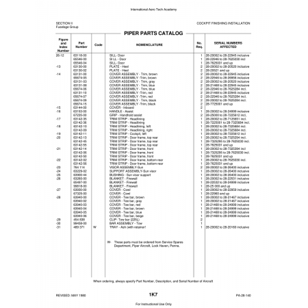 Aviation Part (65546-04) — Piper PA-28 Cherokee Aviation Part (65546-04) — Piper PA-28 Cherokee
