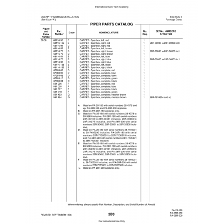 Aviation Part (63116-135) — Piper PA-28 Cherokee Aviation Part (63116-135) — Piper PA-28 Cherokee
