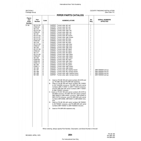 Aviation Part (63116-123) — Piper PA-28 Cherokee Aviation Part (63116-123) — Piper PA-28 Cherokee
