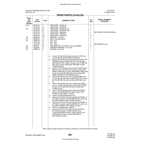 Aviation Part (63142-43) — Piper PA-28 Cherokee