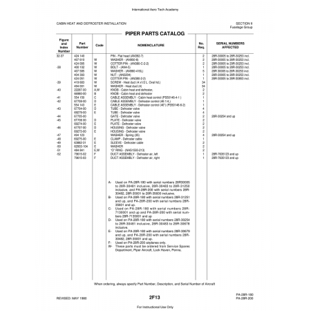 Aviation Part (62933-104) — Piper PA-28 Cherokee Aviation Part (62933-104) — Piper PA-28 Cherokee