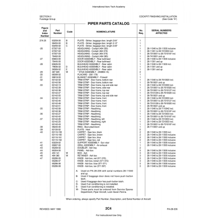 Aviation Part (63142-42) — Piper PA-28 Cherokee Aviation Part (63142-42) — Piper PA-28 Cherokee