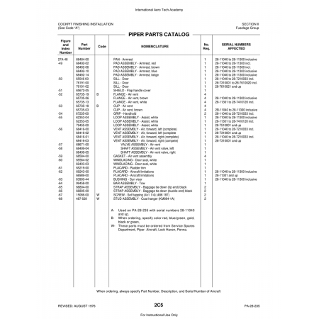 Aviation Part (65546) — Piper PA-28 Cherokee Aviation Part (65546) — Piper PA-28 Cherokee