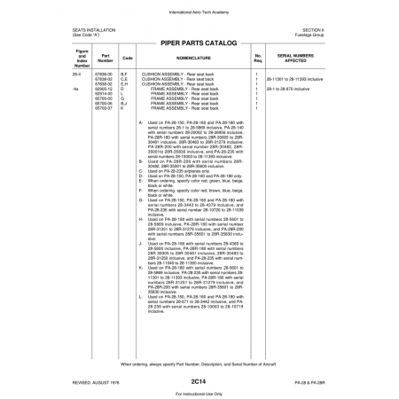 Aviation Part (62914-00) — Piper PA-28 Cherokee