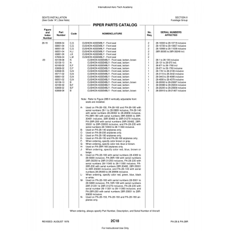 Aviation Part (65881-00) — Piper PA-28 Cherokee