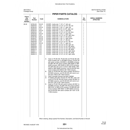 Aviation Part (65764-08) — Piper PA-28 Cherokee Aviation Part (65764-08) — Piper PA-28 Cherokee