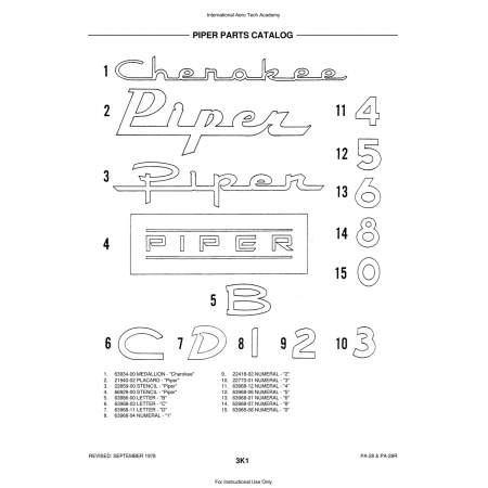 Stencil (66929-00) — Piper PA-28 Cherokee