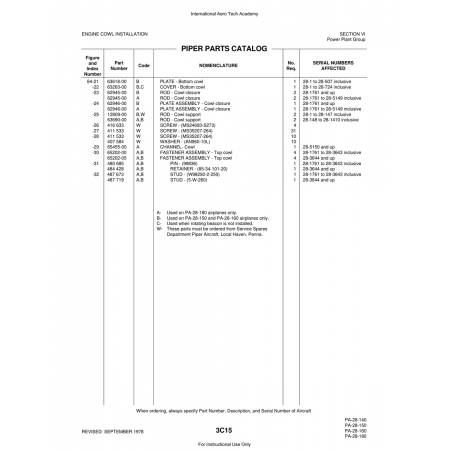 Aviation Part (63263-00) — Piper PA-28 Cherokee Aviation Part (63263-00) — Piper PA-28 Cherokee