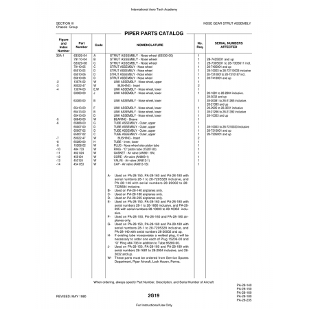 Aviation Part (65007-00) — Piper PA-28 Cherokee