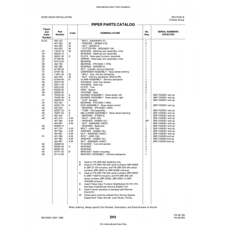 Aviation Part (76407-03) — Piper PA-28 Cherokee Aviation Part (76407-03) — Piper PA-28 Cherokee