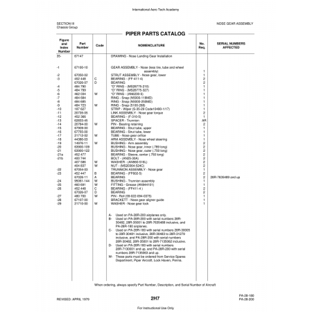 Aviation Part (63900-122) — Piper PA-28 Cherokee
