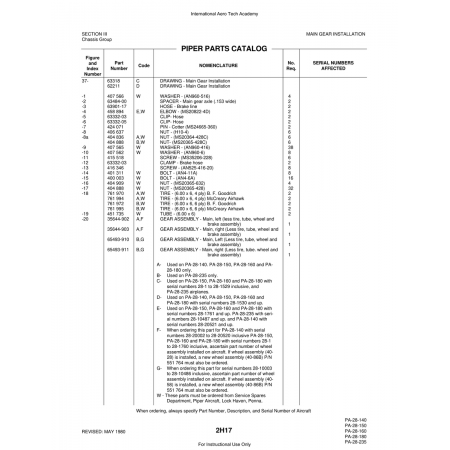 Aviation Part (35644-903) — Piper PA-28 Cherokee Aviation Part (35644-903) — Piper PA-28 Cherokee