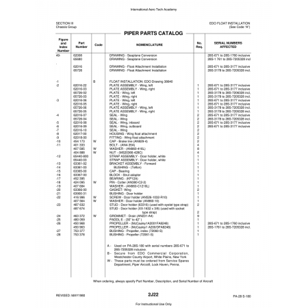 Aviation Part (63361-03) — Piper PA-28 Cherokee Aviation Part (63361-03) — Piper PA-28 Cherokee
