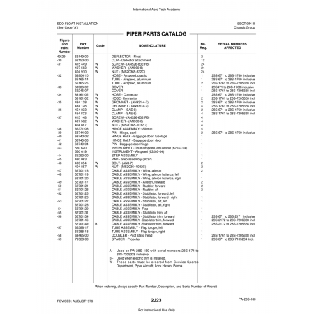 Aviation Part (62149-00) — Piper PA-28 Cherokee Aviation Part (62149-00) — Piper PA-28 Cherokee