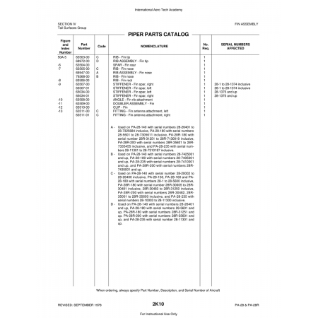 Aviation Part (63507-00) — Piper PA-28 Cherokee Aviation Part (63507-00) — Piper PA-28 Cherokee