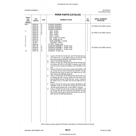 Aviation Part (63551-00) — Piper PA-28 Cherokee