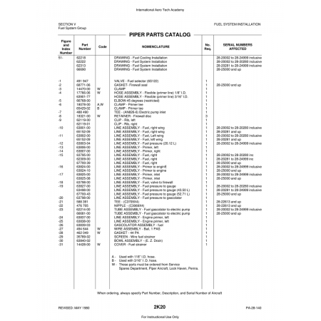 Aviation Part (63824-00) — Piper PA-28 Cherokee