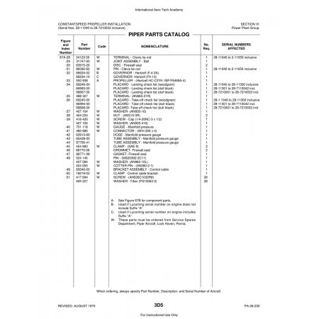 Aviation Part (24123) — Piper PA-28 Cherokee Aviation Part (24123) — Piper PA-28 Cherokee