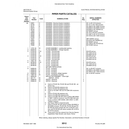 Aviation Part (63859-00) — Piper PA-28 Cherokee