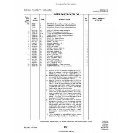 Aviation Part (62228-00) — Piper PA-28 Cherokee