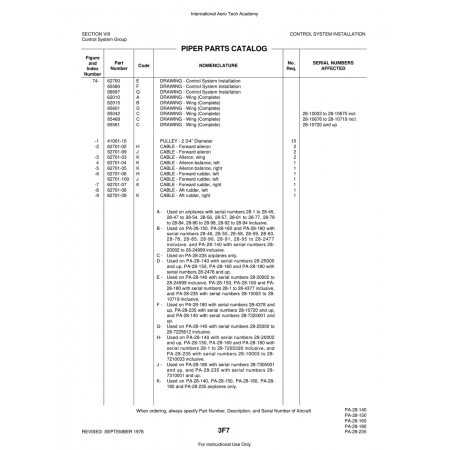 Aviation Part (62701-05) — Piper PA-28 Cherokee Aviation Part (62701-05) — Piper PA-28 Cherokee