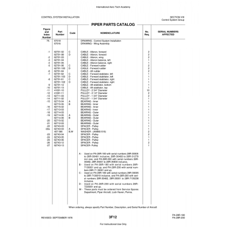 Aviation Part (62715-04) — Piper PA-28 Cherokee
