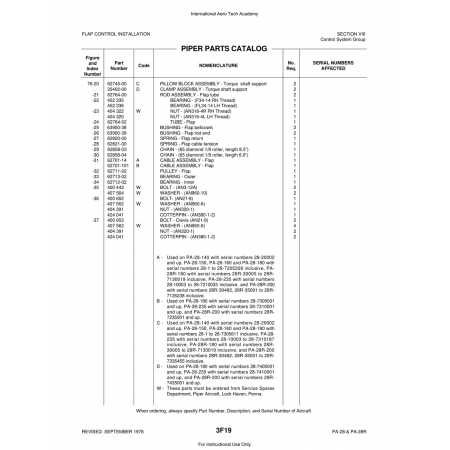 Aviation Part (62701-14) — Piper PA-28 Cherokee