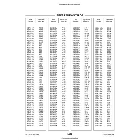 Aviation Part (62833-101V) — Piper PA-28 Cherokee