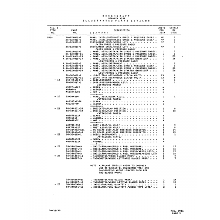 Aviation Part (002--364040--1) — Beechcraft V35