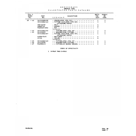 Aviation Part (35-110061-67) — Beechcraft V35 Aviation Part (35-110061-67) — Beechcraft V35
