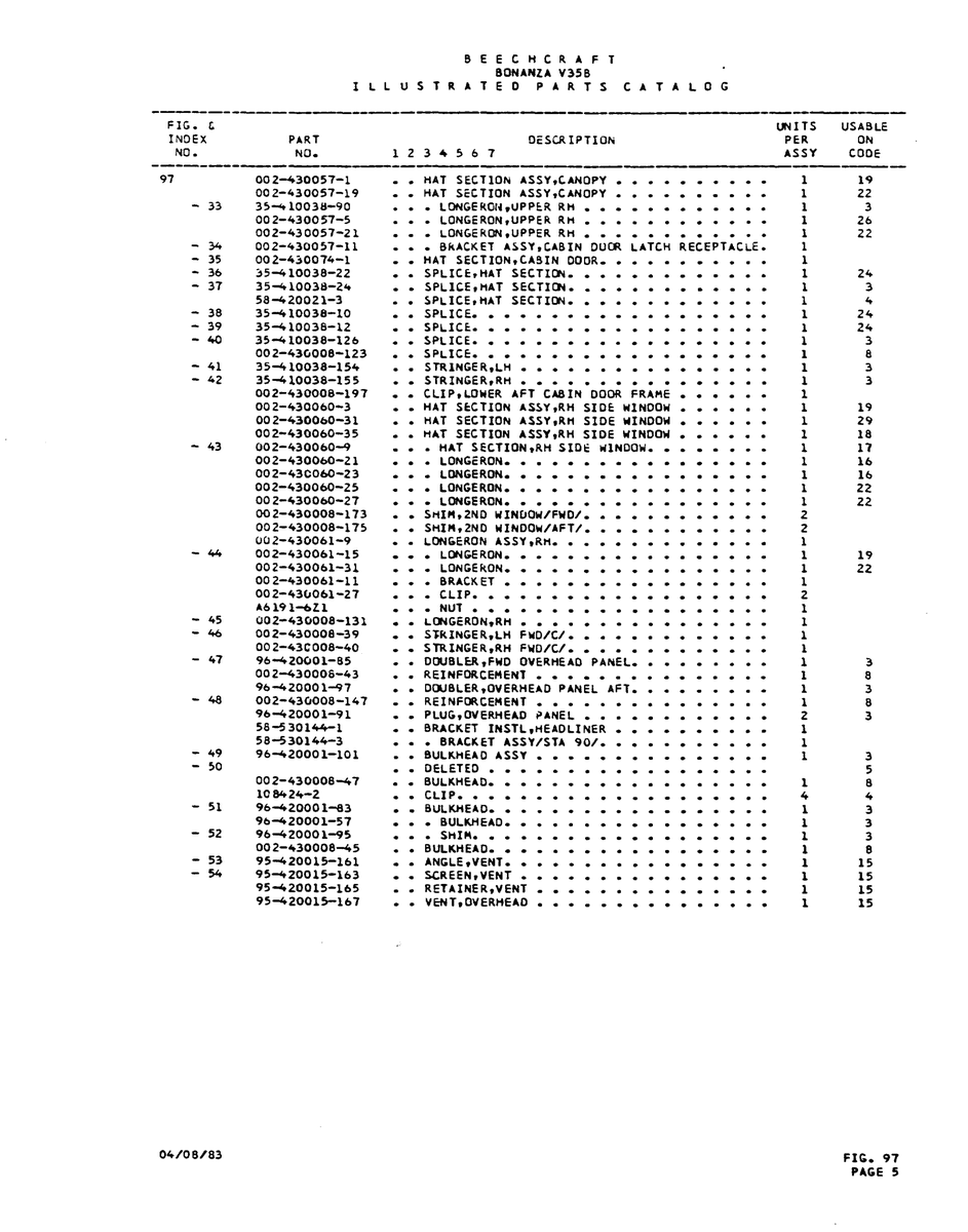 Aviation Part 002-430061-27 for Beechcraft V35 Aircraft