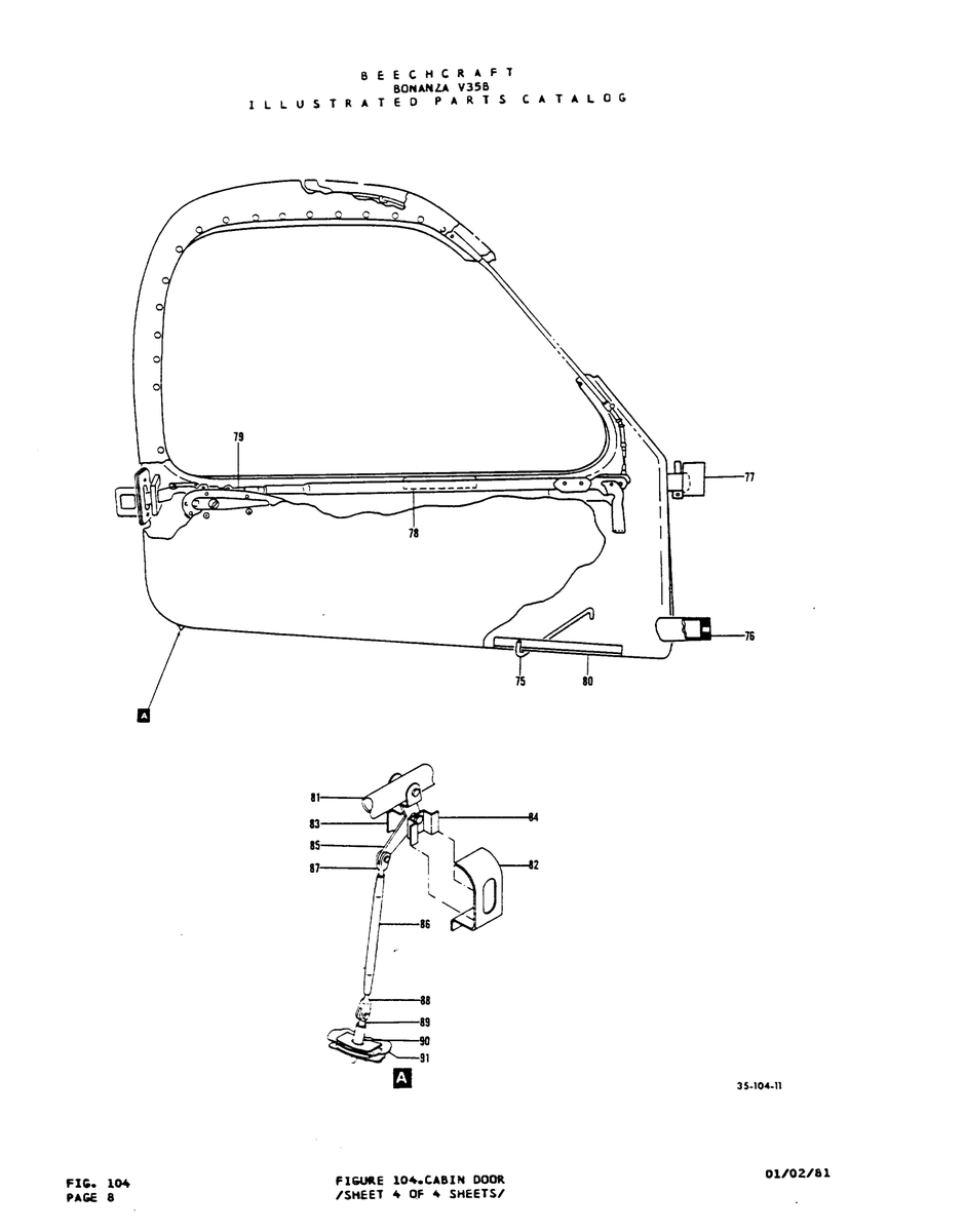 Aviation Part 35-104-11 for Beechcraft V35 Aircraft