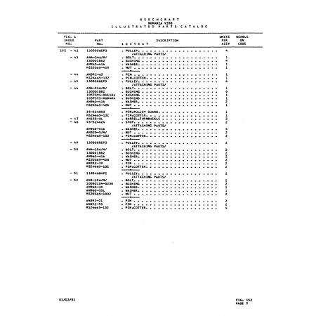 Aviation Part (100801X4-025M) — Beechcraft V35