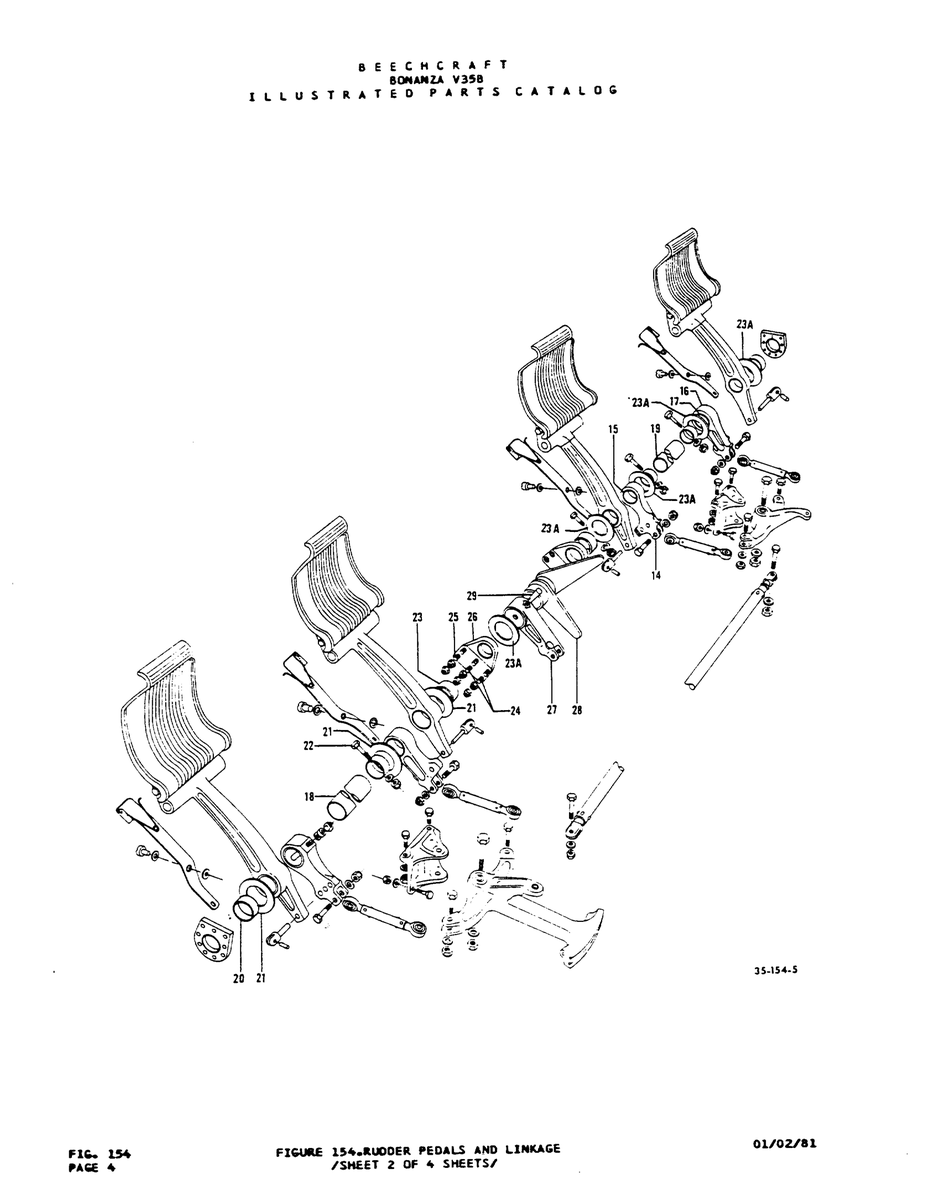 Aviation Part 35-154-5 for Beechcraft V35 Aircraft