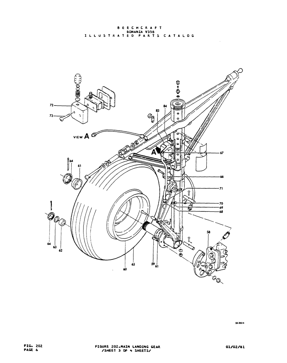 Aviation Part 11-1114 for Beechcraft V35 Aircraft