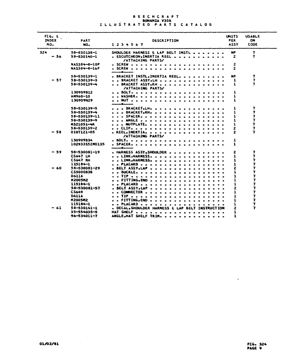 Aviation Part CS647 for Beechcraft V35 Aircraft